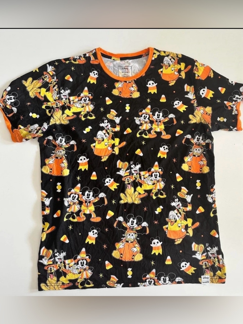 Disney Loungefly Mickey & Friends Halloween Candy Corn Ringer Tee 2X